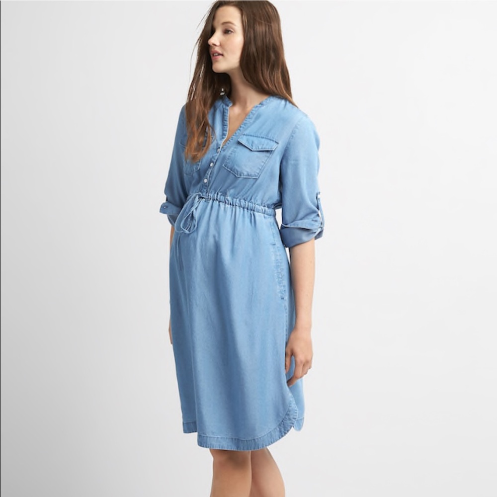 Gap maternity chambray dress